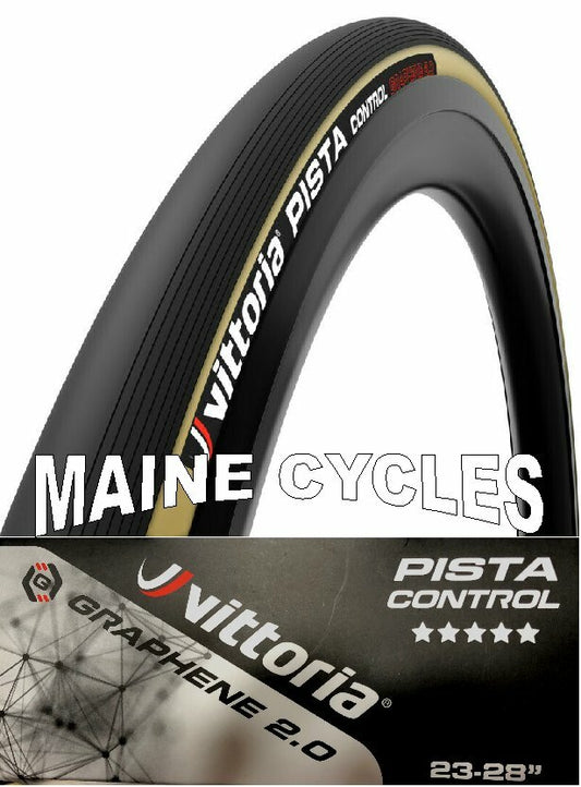 Vittoria Pista Control Tubular G 2.0 700x23 Bike Tire - Black/Gum Sidewall