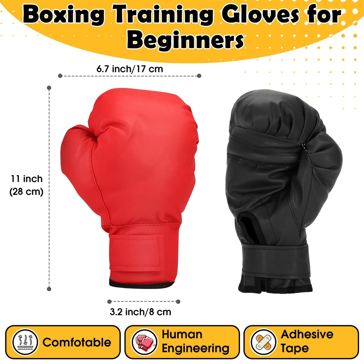 Boxing Gloves for Beginners - 2 Pairs Training Sparring Punch Mitts