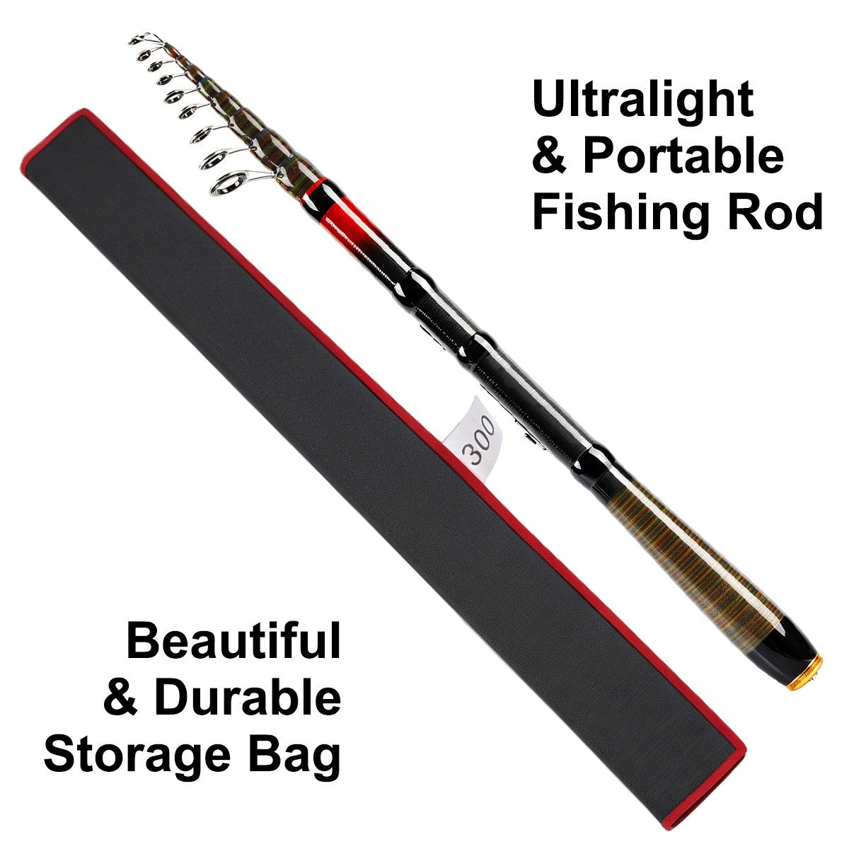 Carbon Fiber Telescopic Fishing Rod 10-30lb Saltwater Spinning Pole