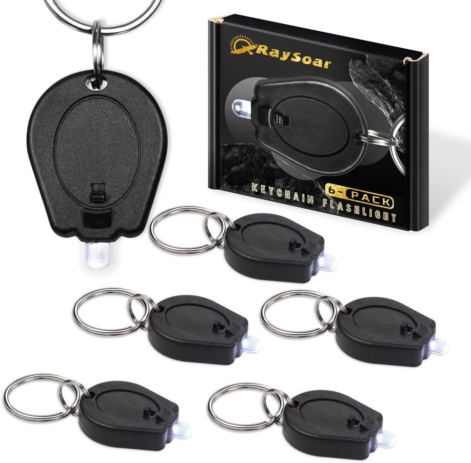 Mini LED Keychain Flashlight Pack of 6 - Portable Bright Emergency Light