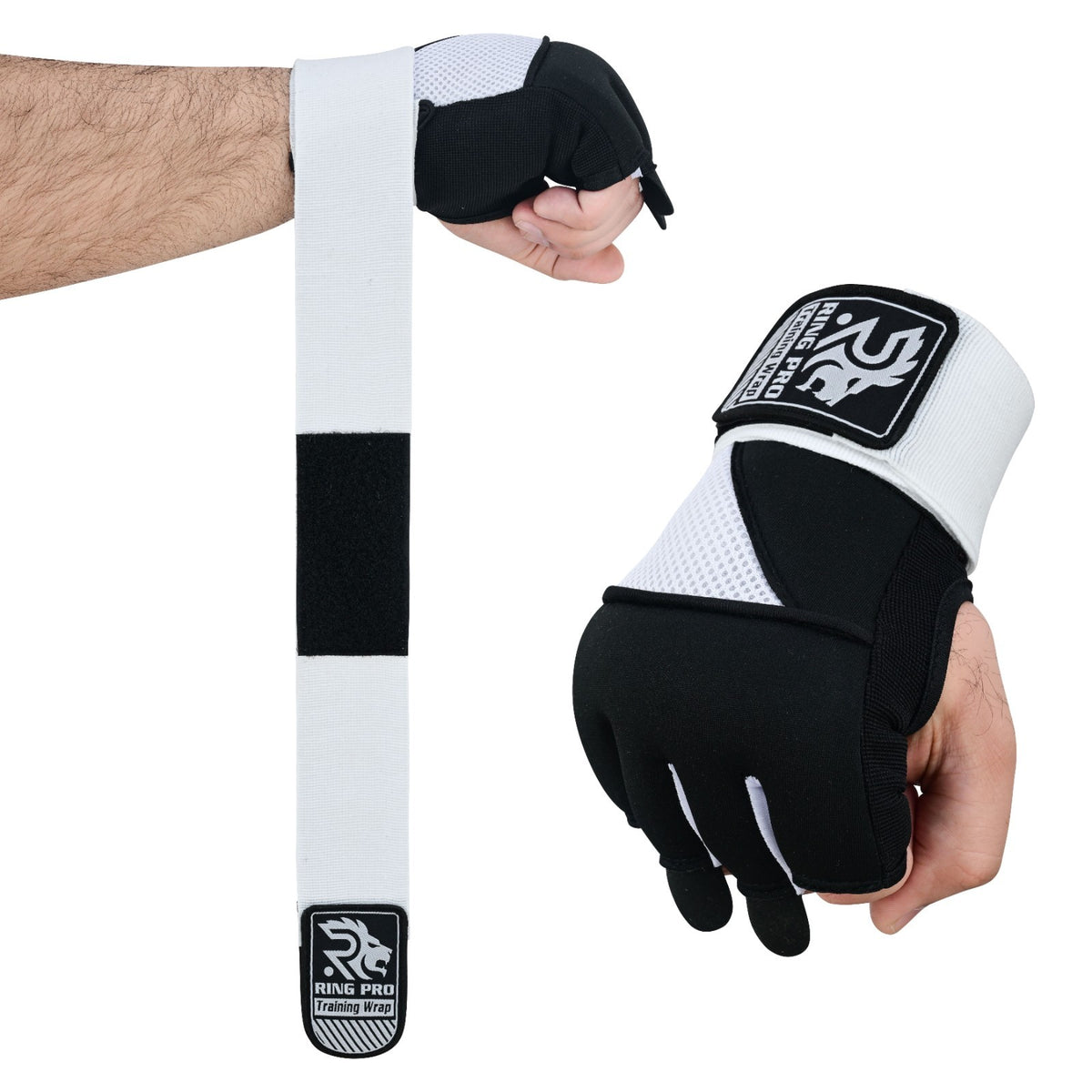 Leather Boxing Gloves 14 oz with Quick Hand Wraps Training Set
