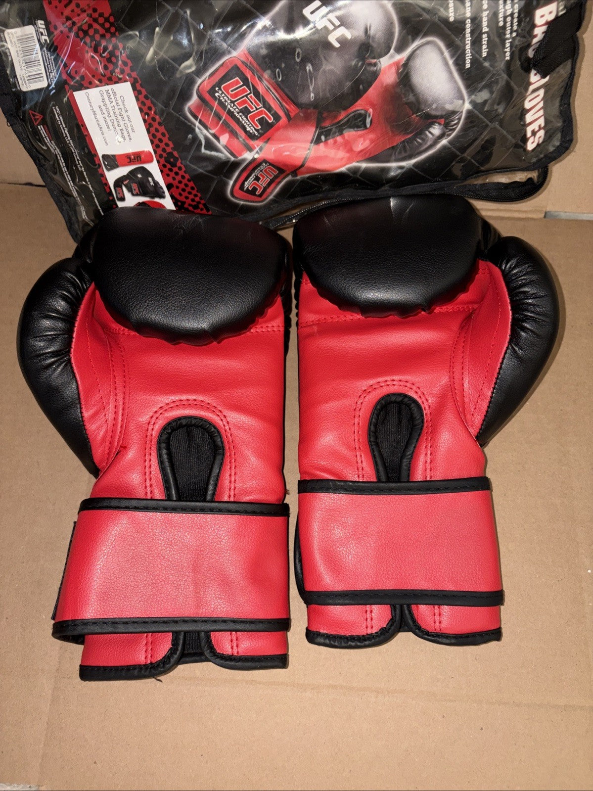 12oz MMA Heavy Bag Gloves for Martial Arts Training - Black and Red