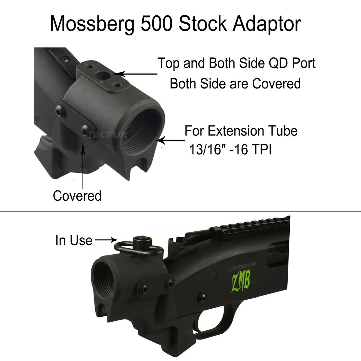 Mossberg 500 590 Adapter with Swivel Port and Screw - Firearm Accessory
