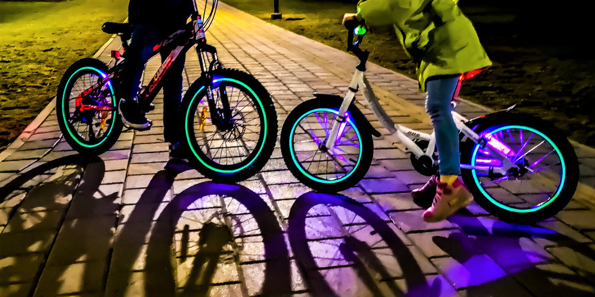 Glow in Dark Bicycle Rim Lights Kit with UV Activation - Green