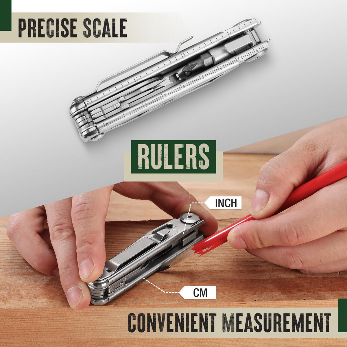 12-in-1 Multitool Pocket Knife Stainless Steel Outdoor Survival Tool