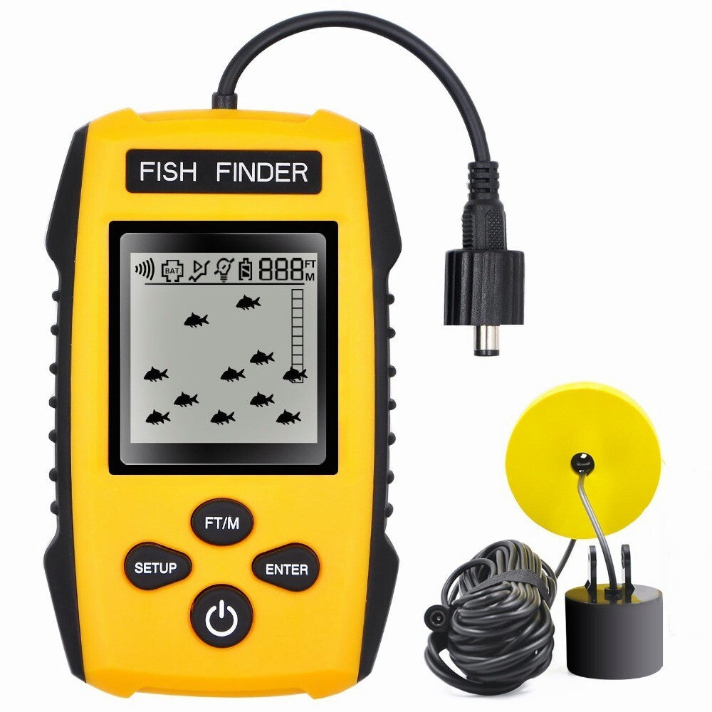 Portable Fish Finder Depth Echo Sonar Alarm with LCD Display