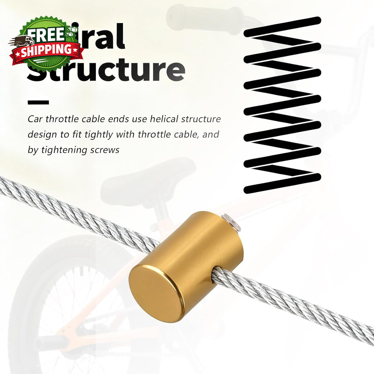 24PCS 6mm Solderless Throttle and Brake Cable End Kit for Vehicle Repair