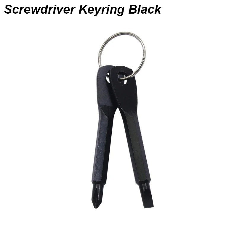 Mini Pocket Screwdriver Keychain Set - Portable Repair Tool with Phillips & Slotted Bits