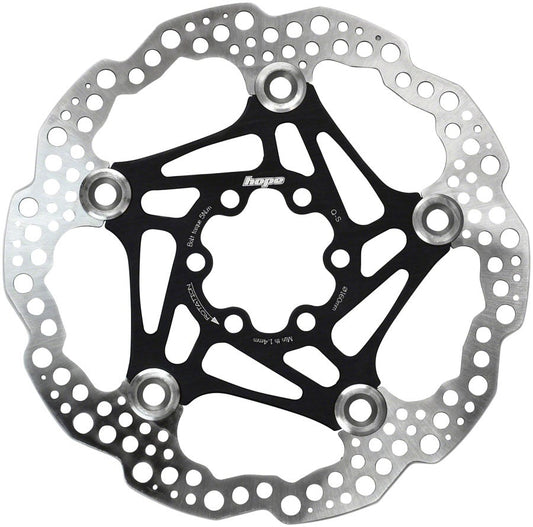 Hope 160mm Black Floating Disc Brake Rotor - 6-Bolt Bicycle Part