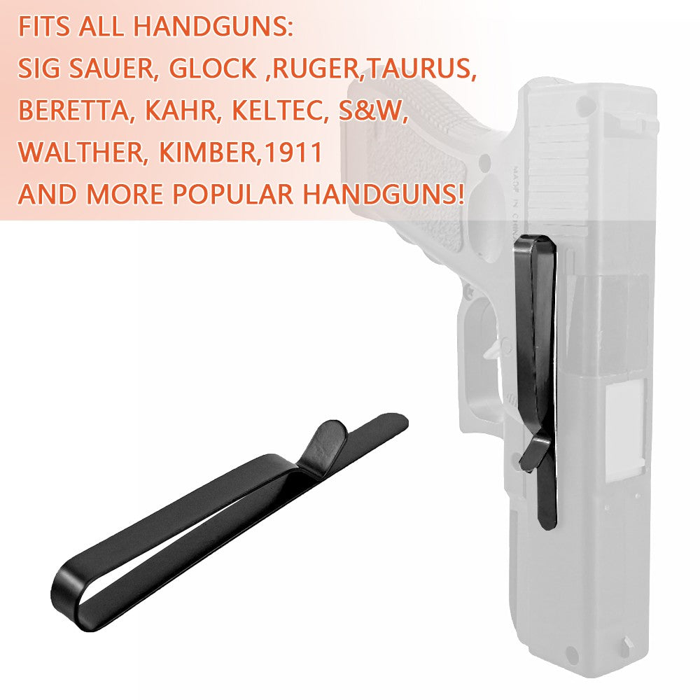 Concealed Carry Gun Belt Clip - Low Profile Slim IWB Holster for Tactical Use