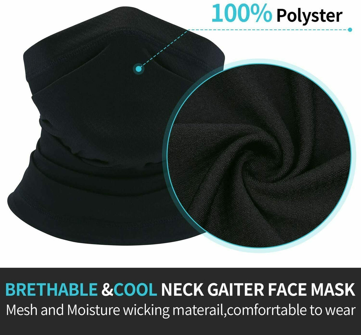 UV Protection Cooling Neck Gaiter Face Mask Cover Scarf for Men Women