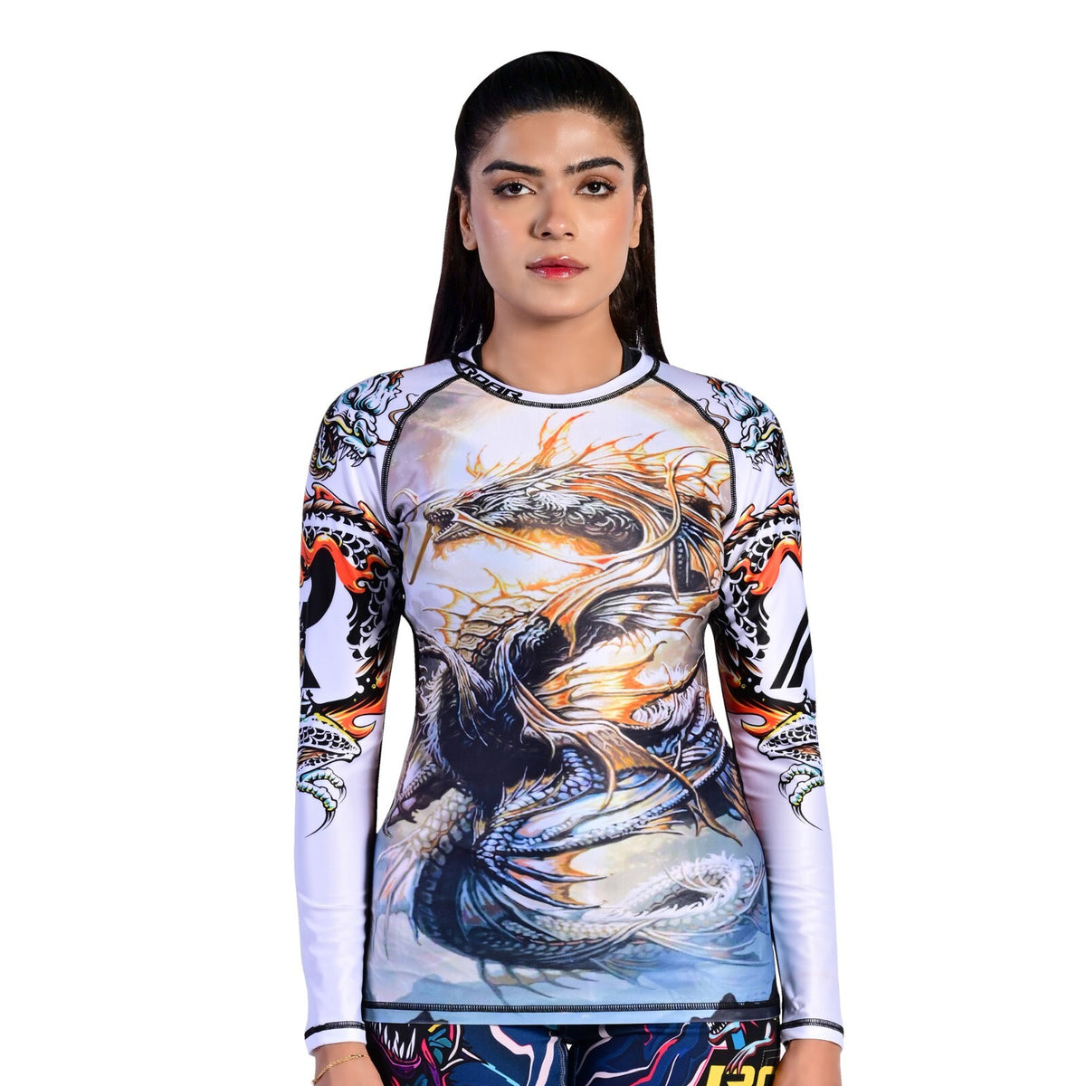 Long Sleeve MMA Rash Guard for Women Compression Fight Wear BJJ Wrestling
