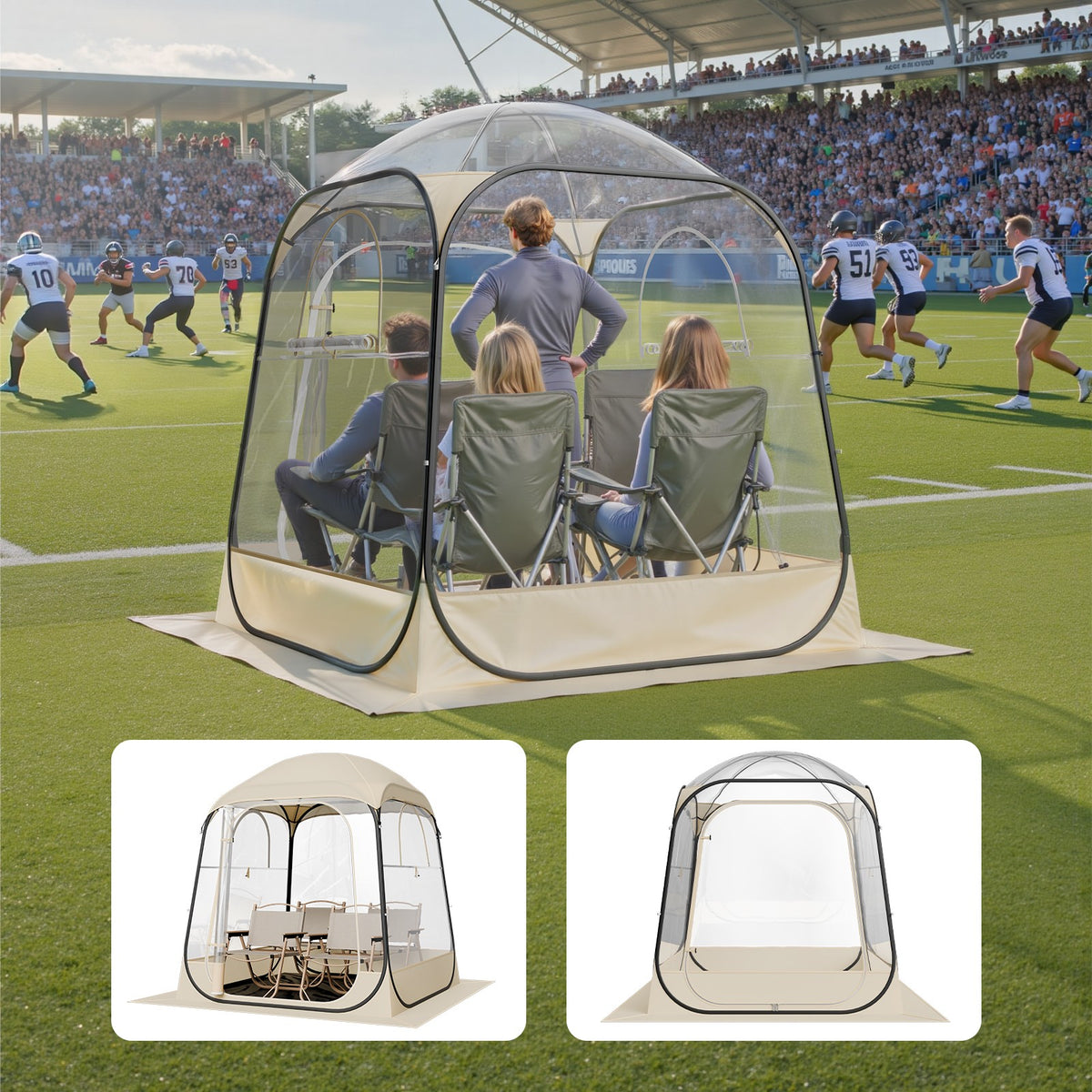 Portable Pop-Up Sports Tent 63x63in Waterproof Outdoor Shelter