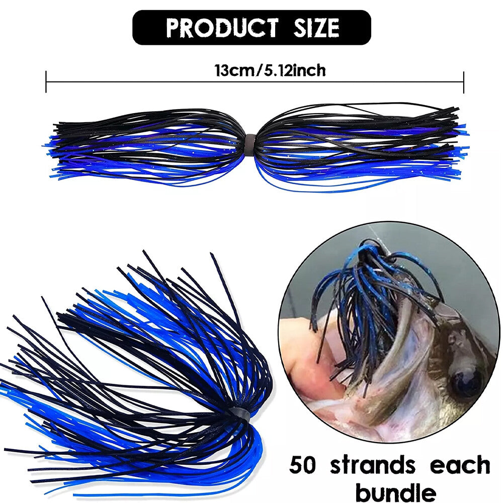 Silicone Fishing Skirt Replacement Set for Spinnerbaits and Lures - 24 Bundles