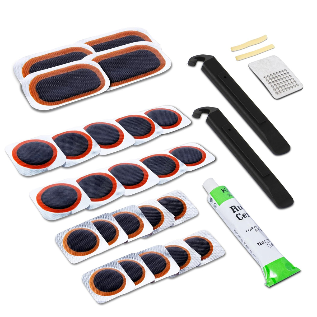 Bike Tire Repair Kit with Patches Levers and Glue - Portable Emergency Set