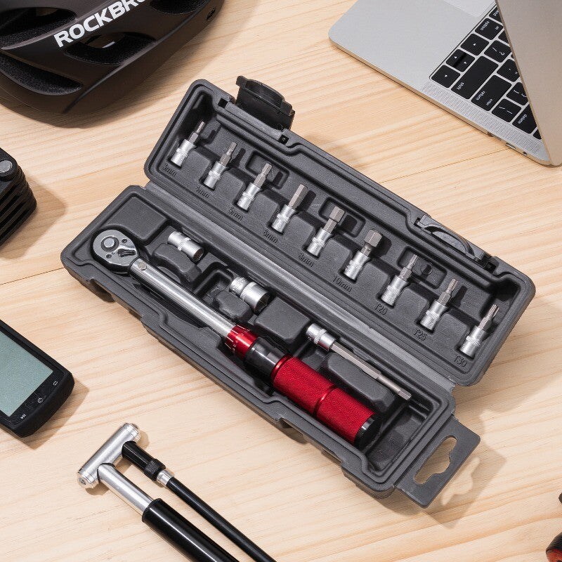 Bike Torque Wrench 1/4 Inch Drive 72-Tooth Ratchet Adjustable 2-24Nm