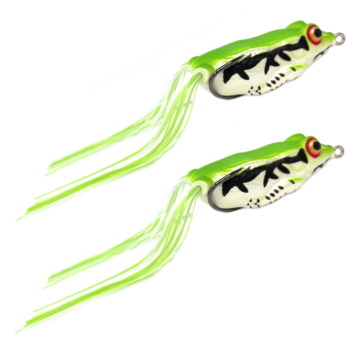 Topwater Bass Fishing Frogs 2.5 Inch 2 Pack - Weedless Hollow Body Lures