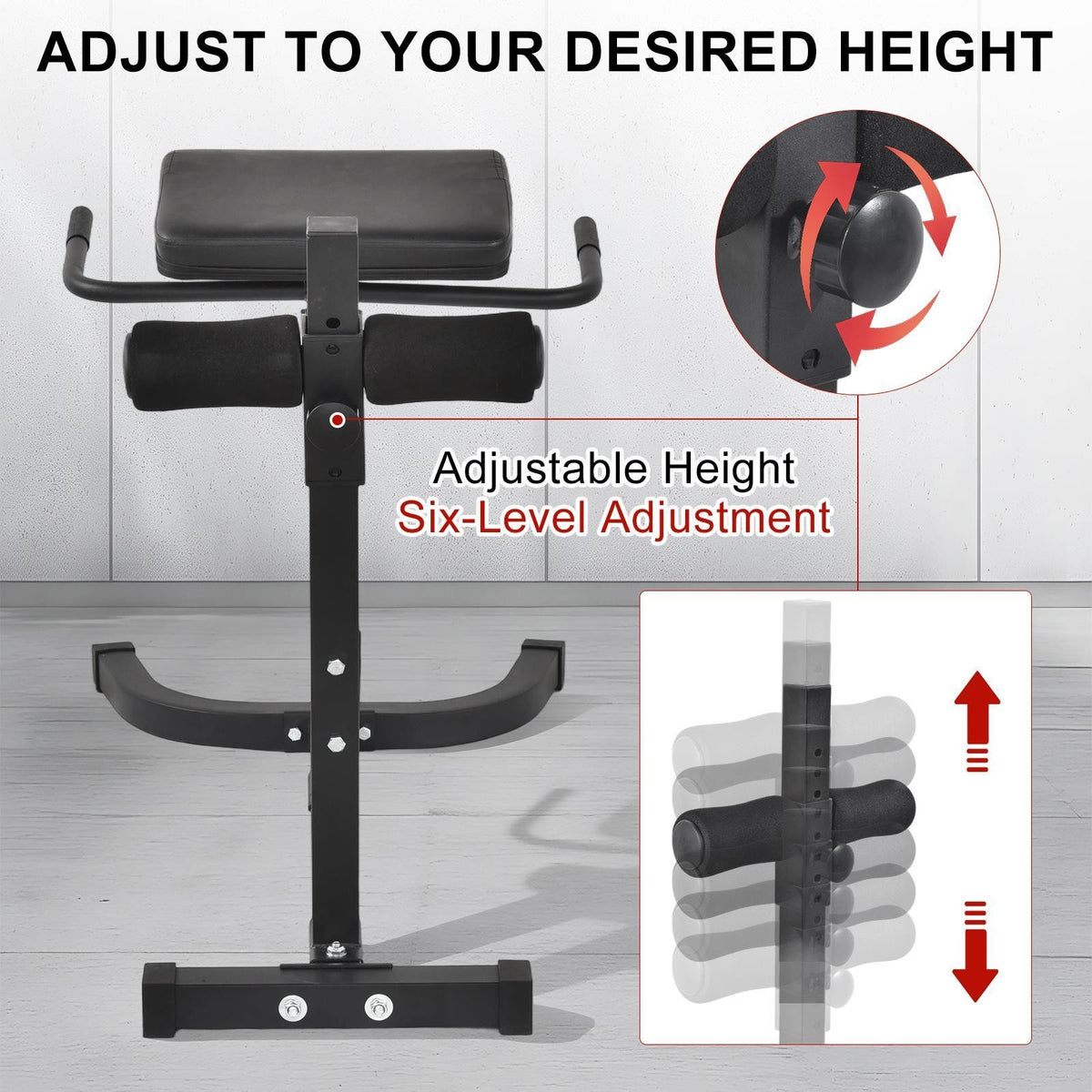 Adjustable Back Extension Bench for Core and Lower Body Workout
