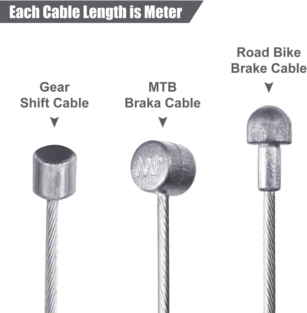 Universal Bicycle Brake and Gear Cable Kit - Durable Stainless Steel & PVC