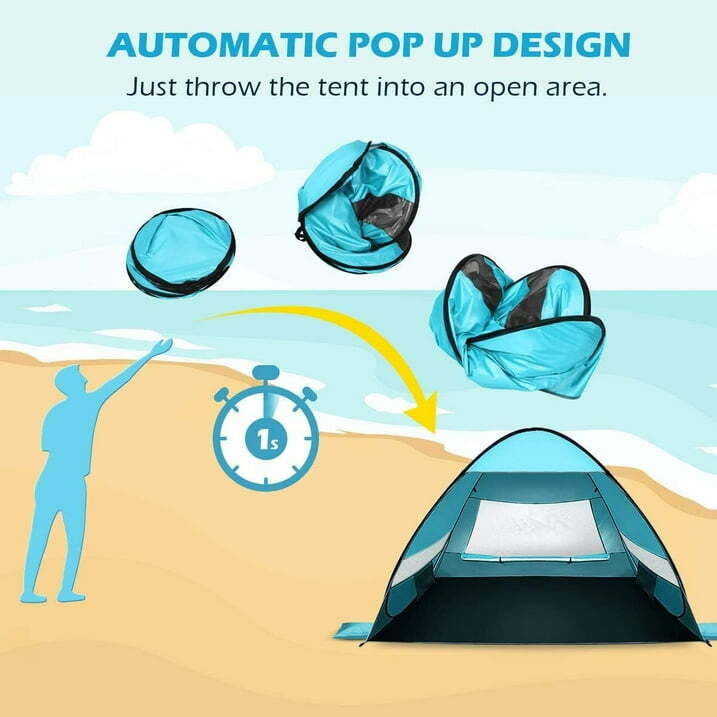 Portable Pop Up Beach Tent Sun Shade Shelter with Carry Bag UV Protection