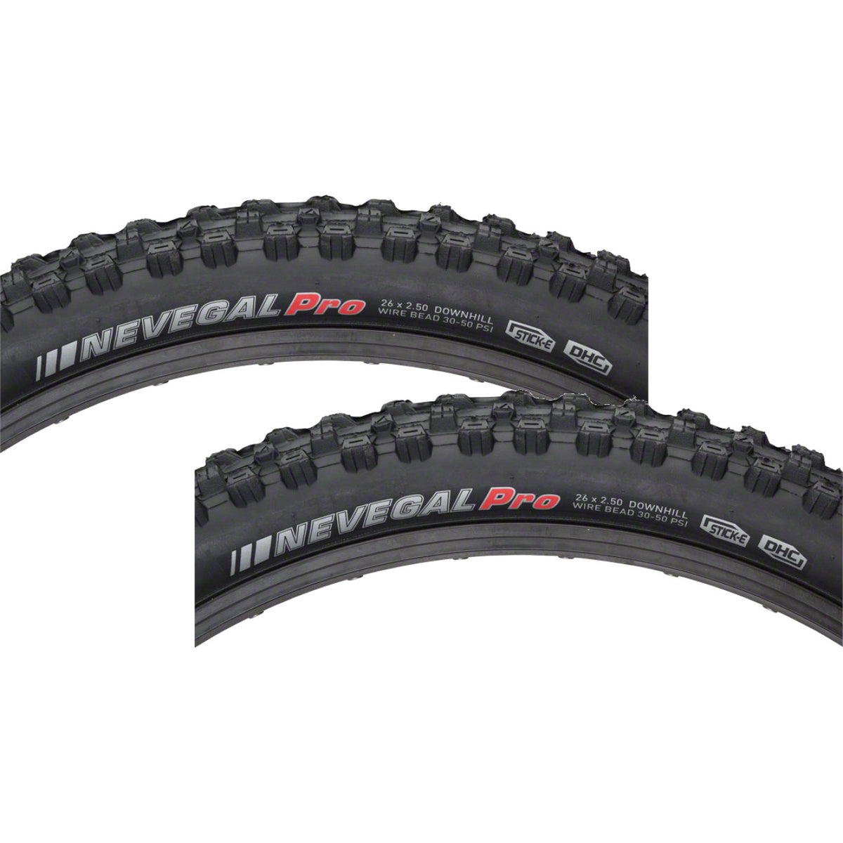 26 x 2.5 Mountain Bike Tire Pack of 2 - Downhill Clincher Wire Bead