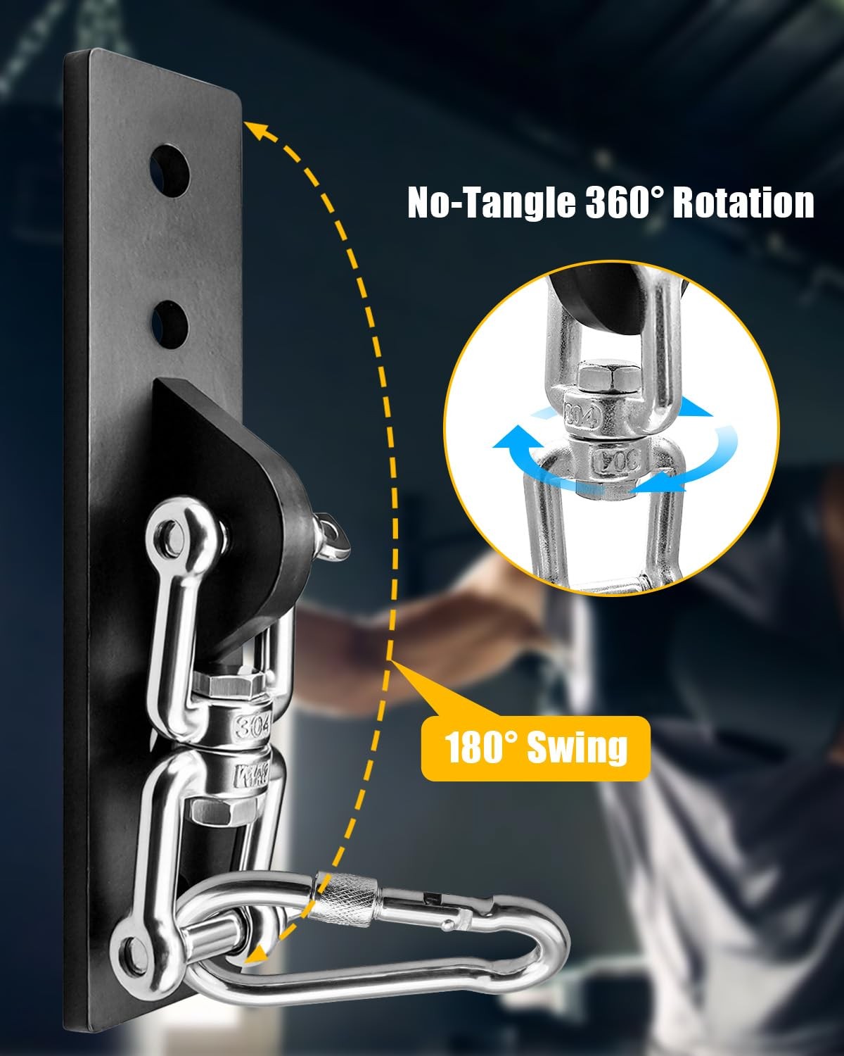 Heavy Duty Ceiling Mount Swivel Hook for Gym, Hammock, Swing, Punch Bag