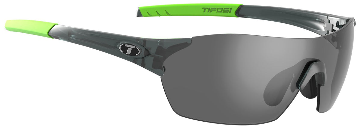 Tifosi Brixen Sports Sunglasses with 3 Interchangeable Lenses - Crystal Smoke Red Clear