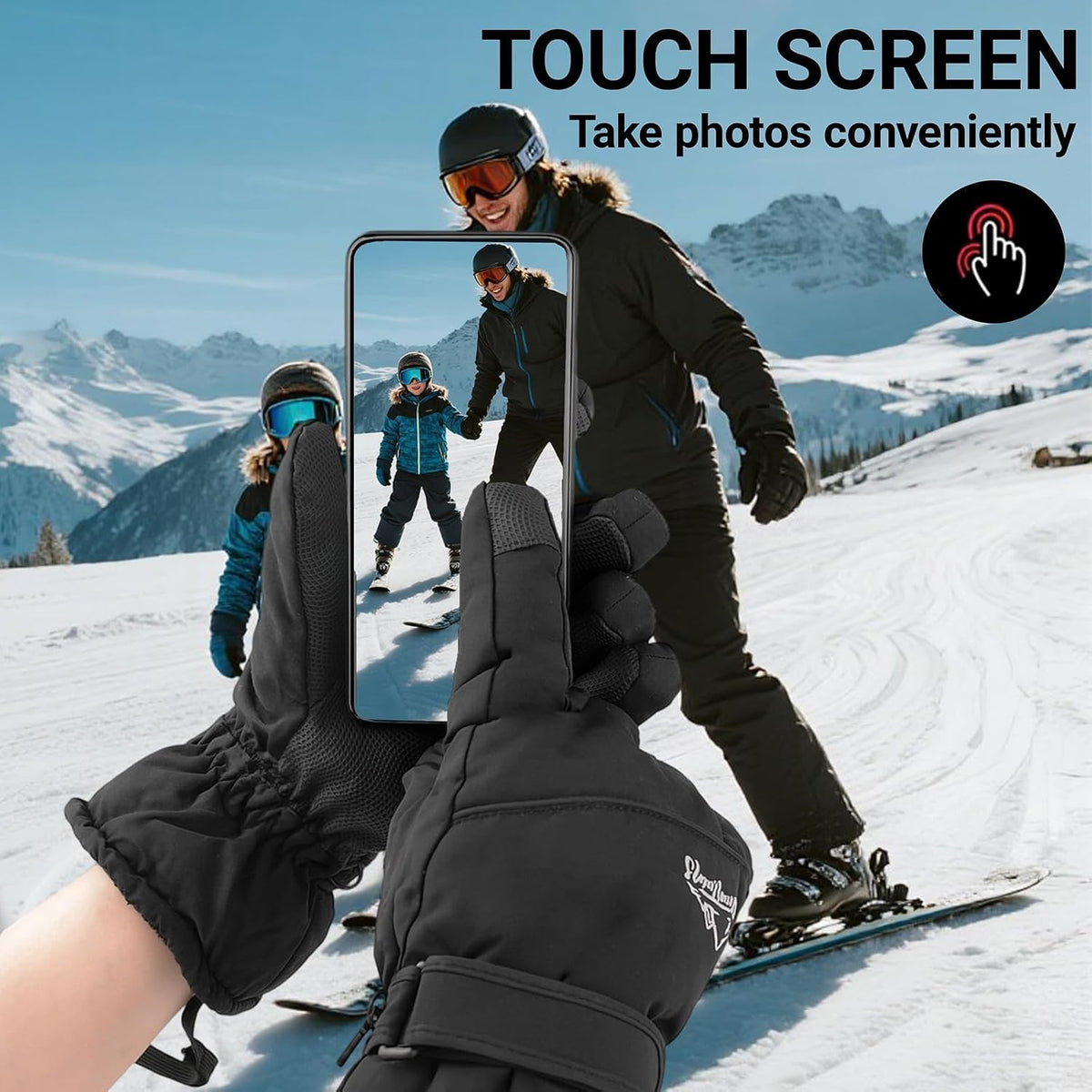 Women's Waterproof Skiing & Snowboarding Gloves Thermal Touchscreen Winter Gloves