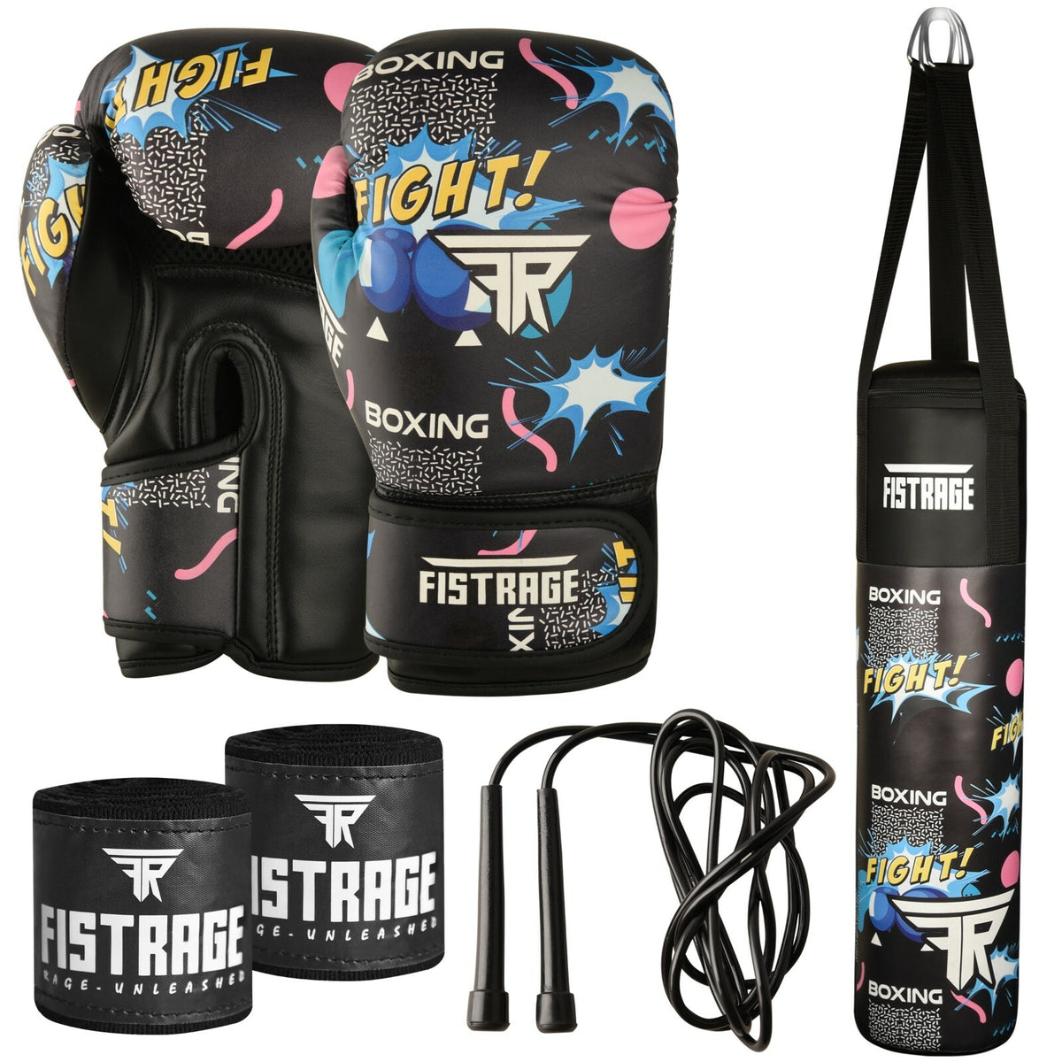 Kids Boxing Set with Heavy Punch Bag and 6oz Gloves - Unfilled or Filled Options