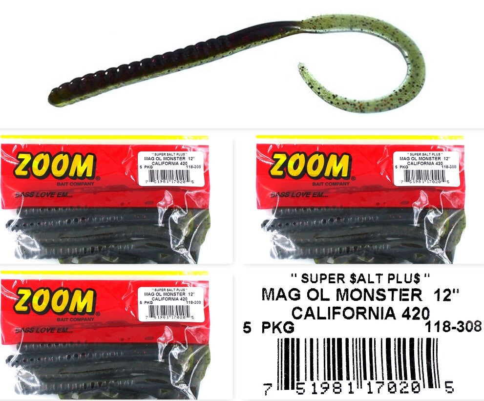 12-Inch Salt-Impregnated Soft Plastic Fishing Worms - Big Fish Lures, 3 Packs
