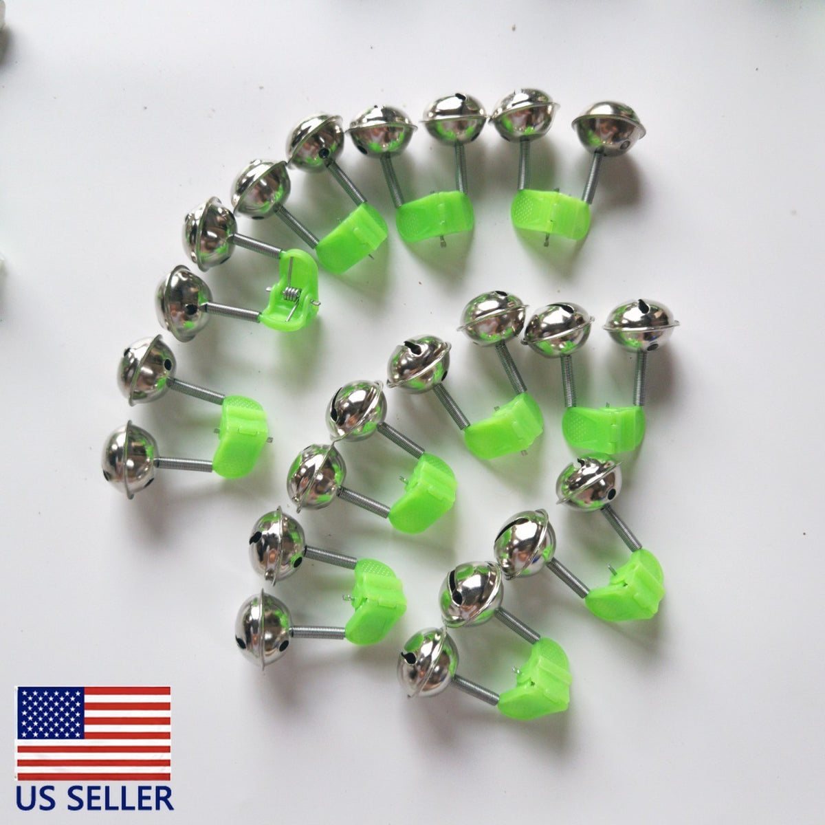 Plastic Fishing Bell Clips with Dual Alert for Rods - 25 or 50 Pieces