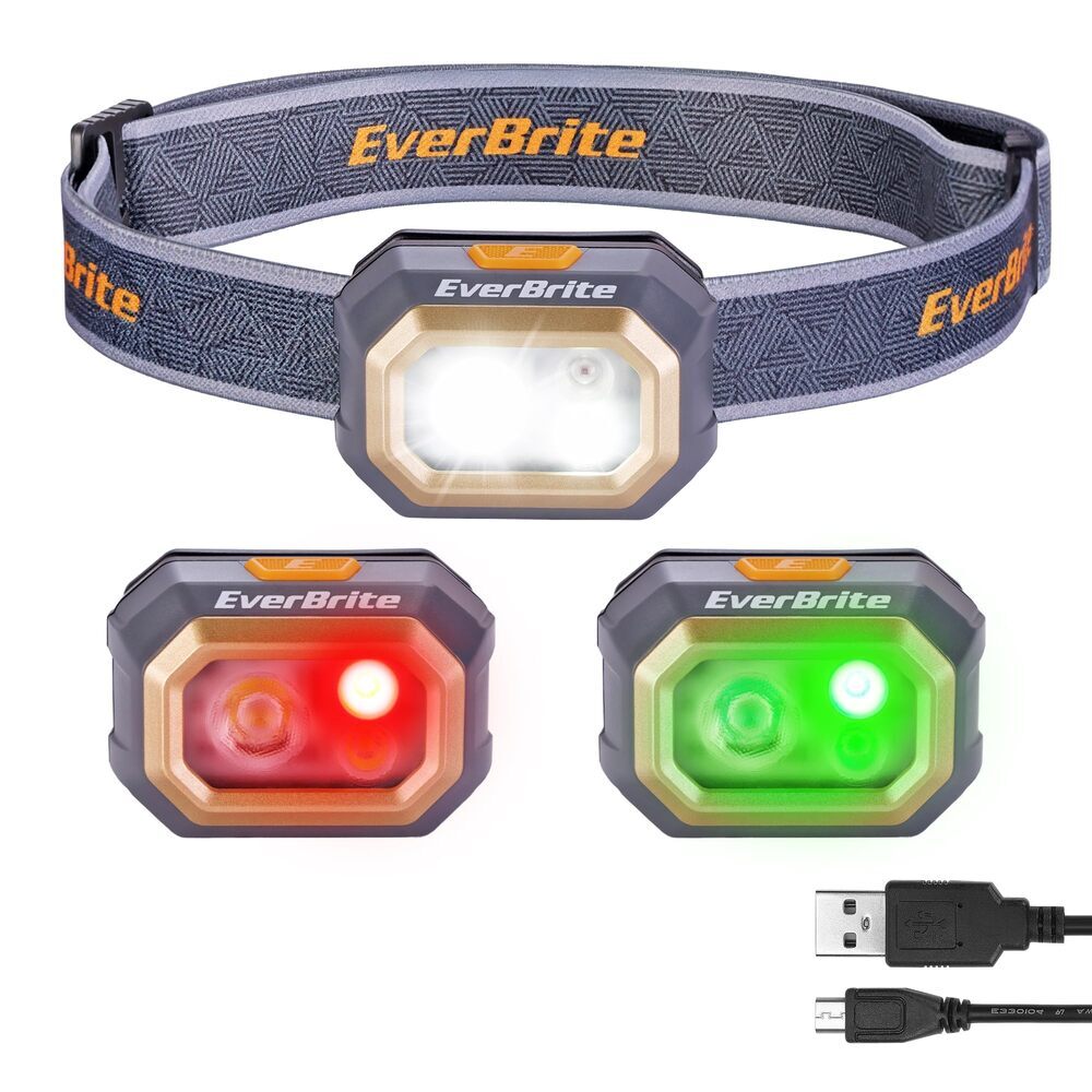 Rechargeable LED Headlamp 700 Lumen with White Red Green Light 6 Modes