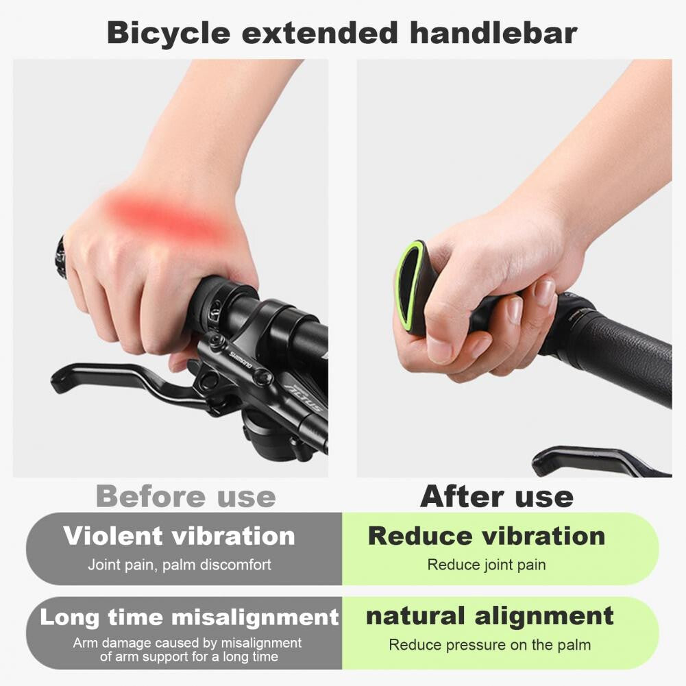 Ergonomic Bicycle Bar Ends for 21.8-22.2mm Handlebars - Lightweight Carbon