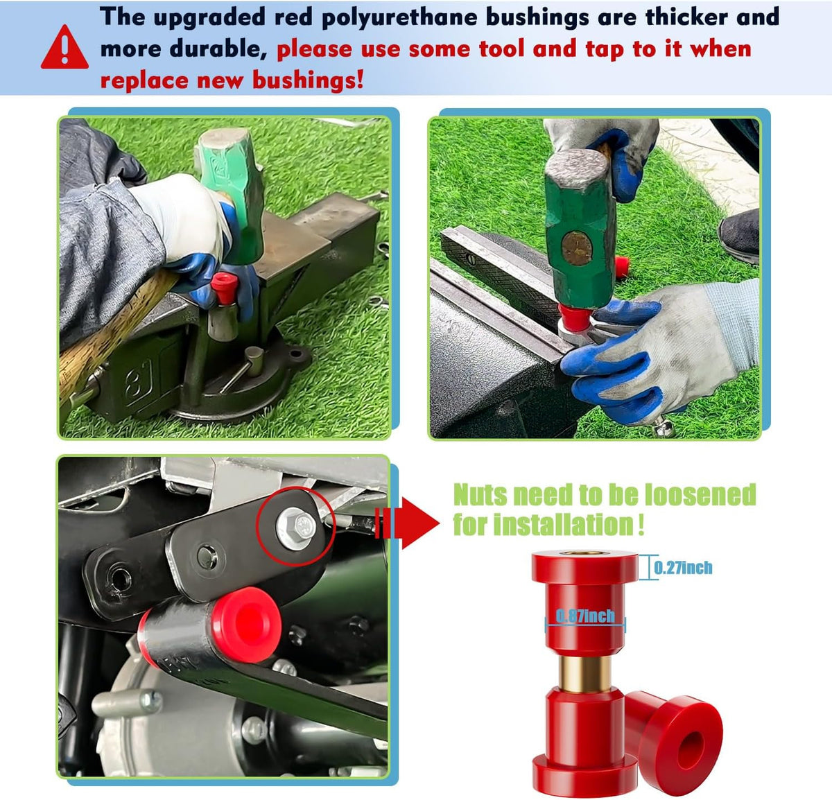 Polyurethane Bushing Kit for Club Car Precedent Golf Cart Suspension