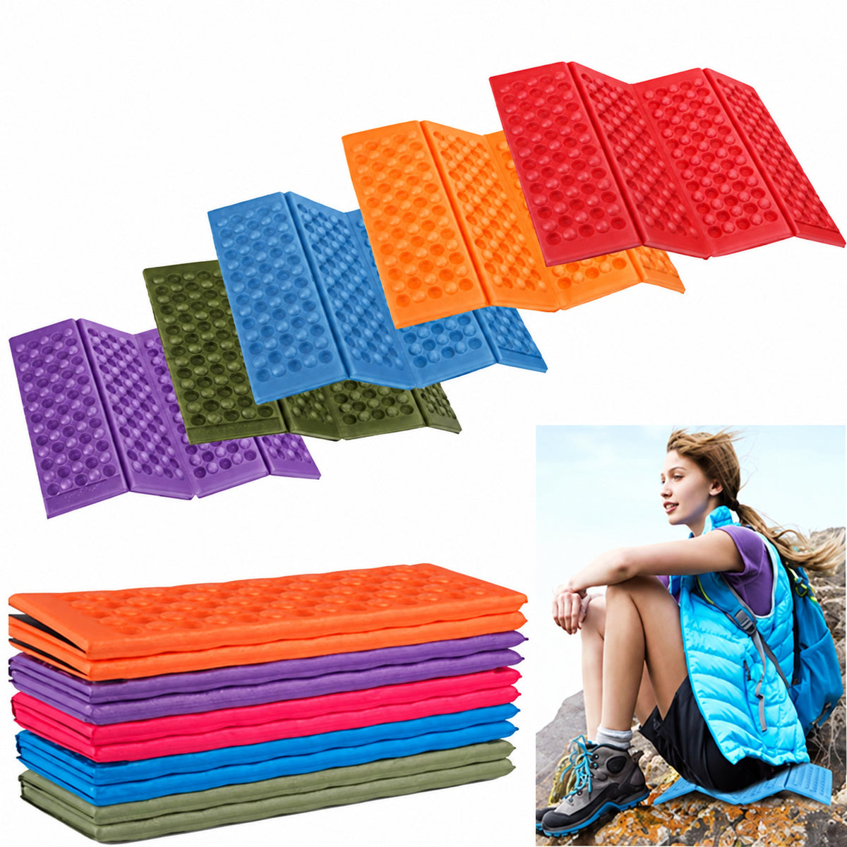 Waterproof Folding Camping Seat Pad Lightweight Foam Cushion for Outdoors