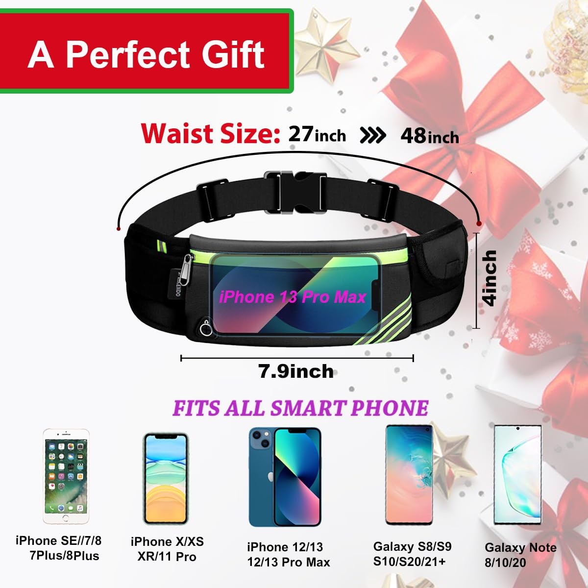 Running Belt Fanny Pack for Jogging, Hiking, Cycling - Water Resistant, Adjustable