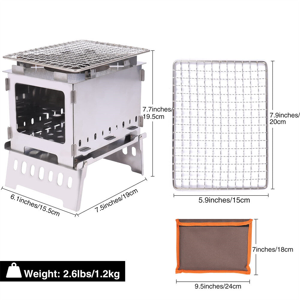 Foldable Camping Stove Lightweight Portable Wood Burning Camping Oven