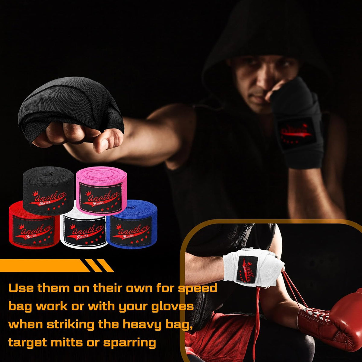 Boxing Hand Wraps 10 Pairs 180 Inches Elastic MMA Kickboxing Muay Thai Gear