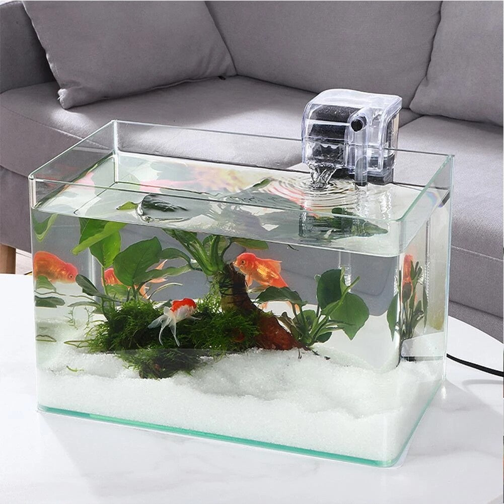 External Water Filter for Aquarium Fish Tank with Oxygenation Cascade Flow