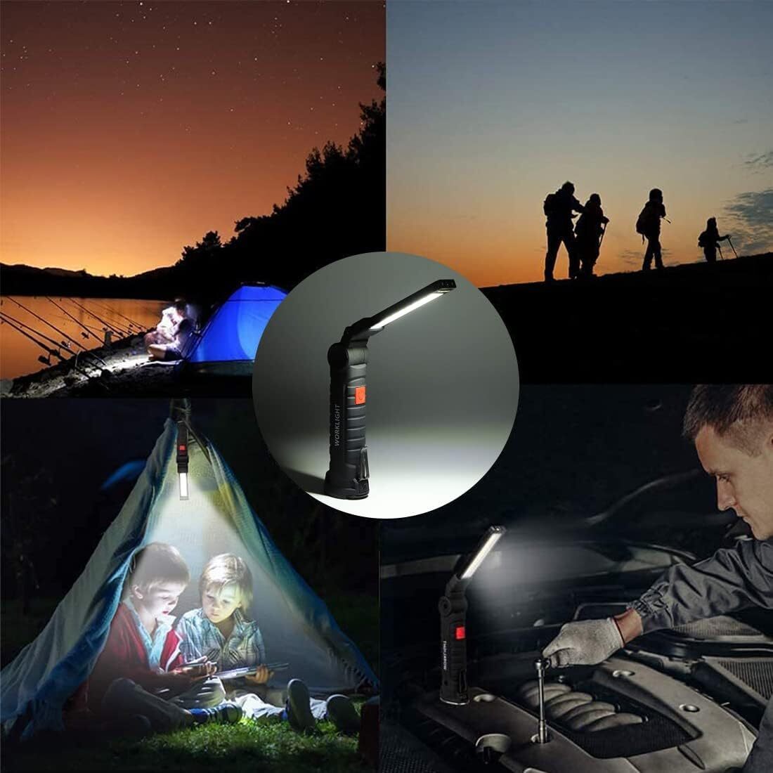 Rechargeable LED Work Light with Magnetic Base & 360° Rotation - Car & Workshop Use