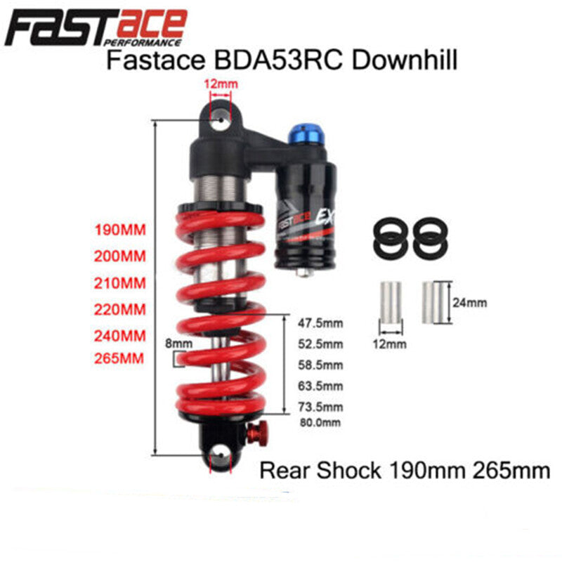Downhill Bicycle Rear Shock Absorber Coil Spring with Rebound & Compression Adjustment