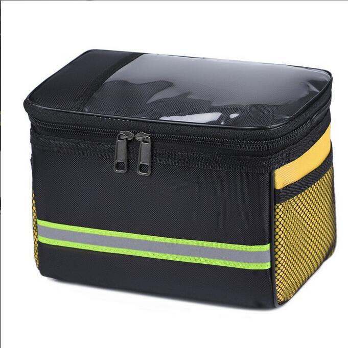 Large Waterproof Bicycle Handlebar Bag with Phone Touch Screen and Insulation