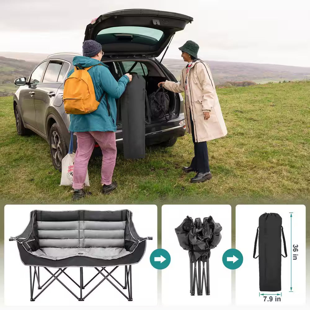 XXXL Oversized Padded Camping Loveseat - 2 Person Folding Outdoor Chair