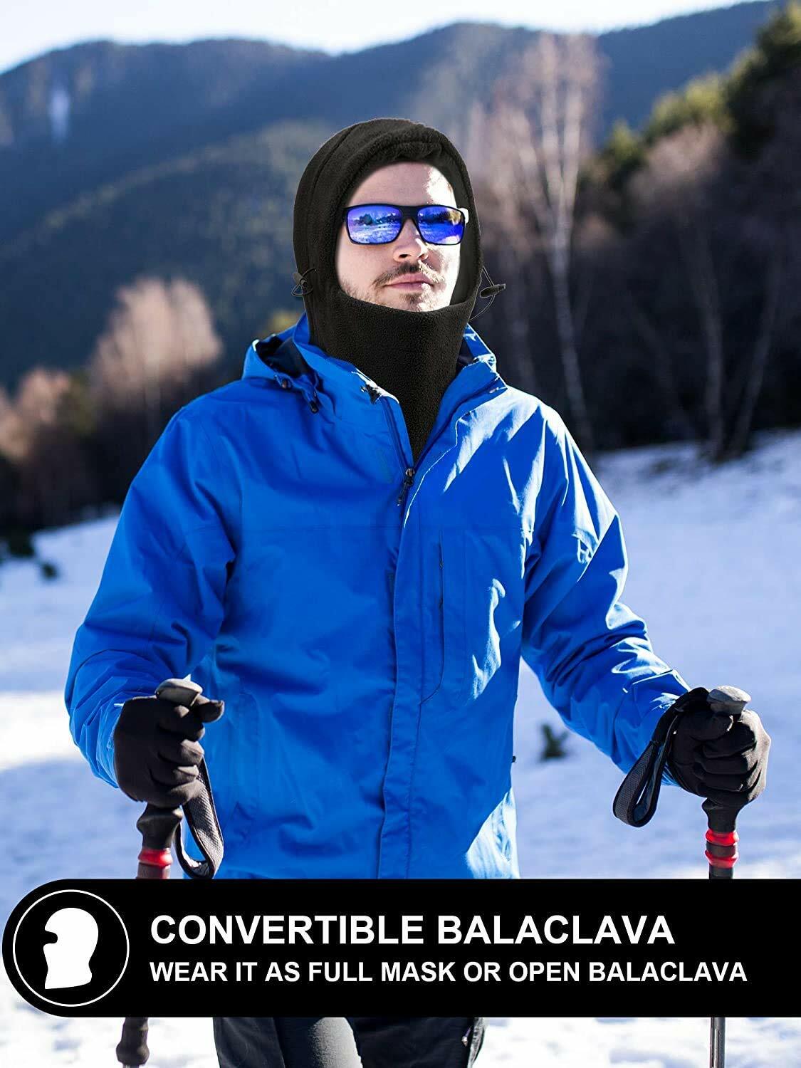 Full Face Winter Ski Mask Balaclava Beanie Fleece Trapper Outdoor Hat