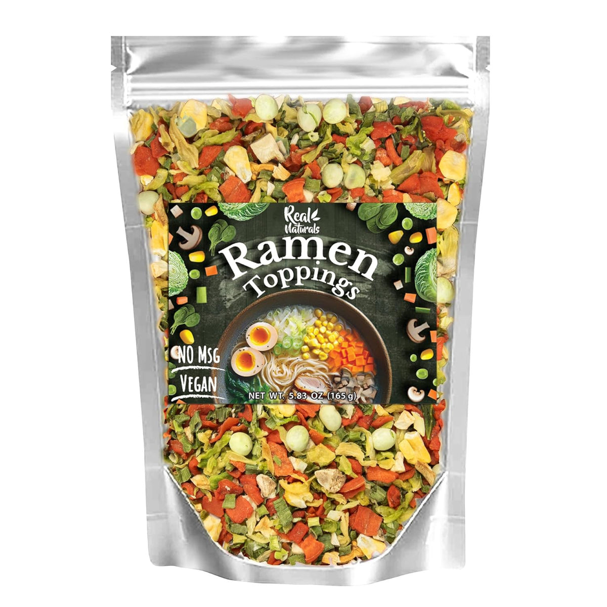 Dried Vegetable Toppings for Ramen - Dehydrated Cabbage, Spinach, Carrots & Mushrooms
