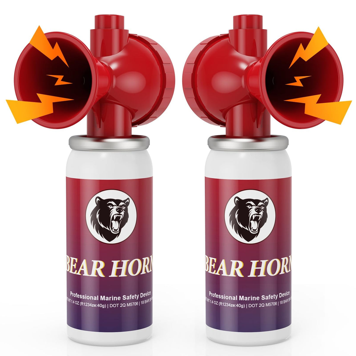 Loud Air Horn for Outdoor Safety and Wildlife Warning 122dB - 2 Pack