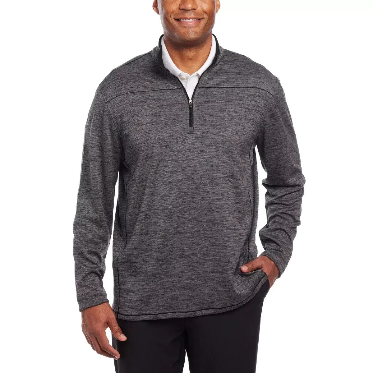 Men's Performance 1/4 Zip Shirt - Dry-Luxe Activewear, Gray, S