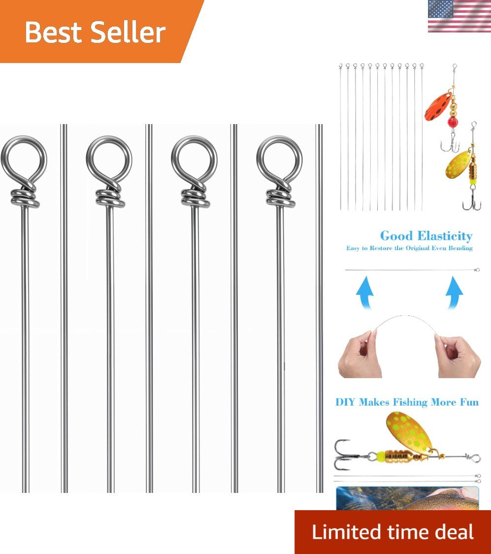 Stainless Steel Fishing Wire Spinner Kit for Custom Lures - 100 Pieces