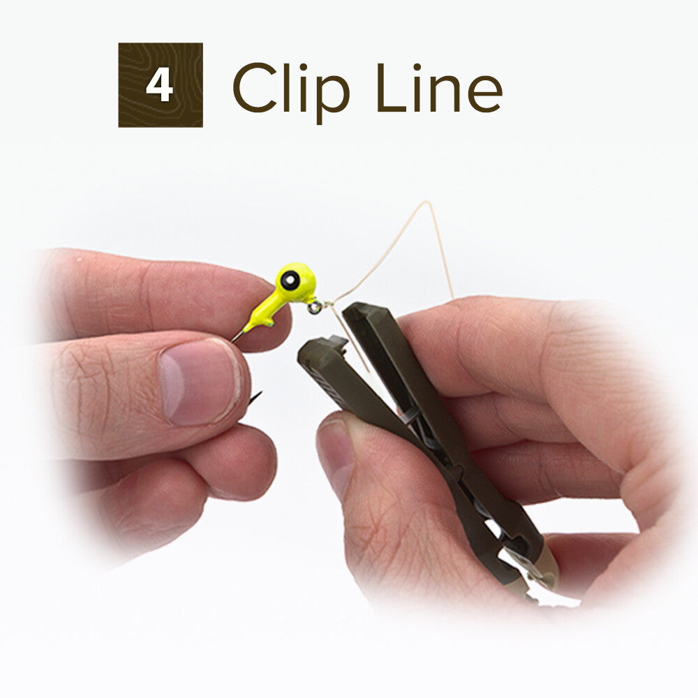 Fishing Knot Tying Tool with Line Clips and Lanyard - Hook & Jig Threader