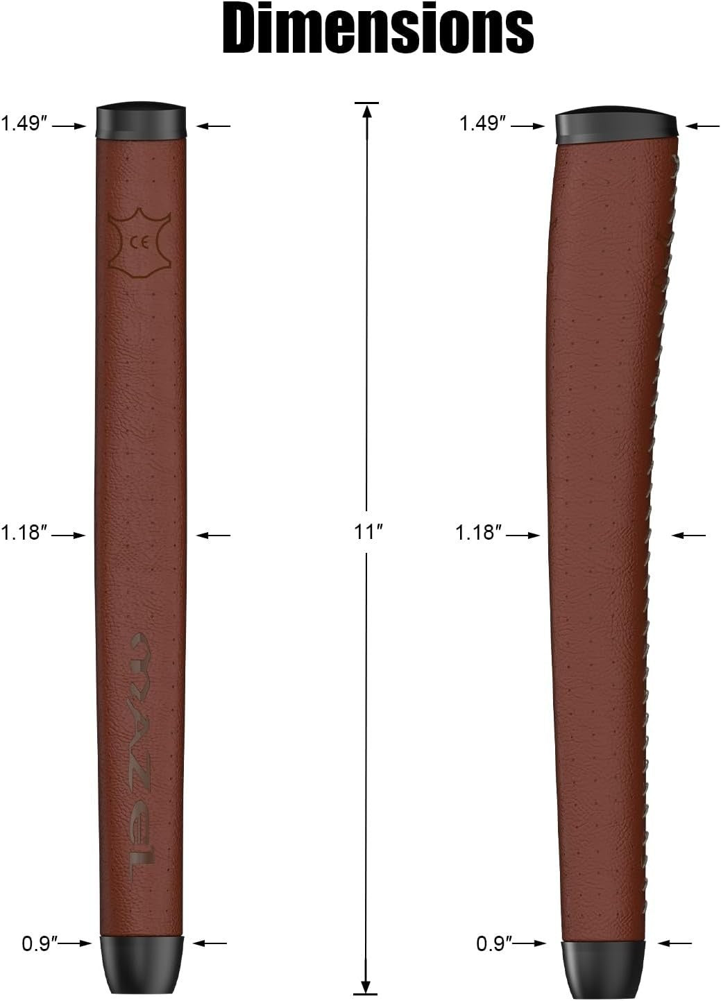 Lightweight Faux Leather Golf Putter Grip - Enhance Control & Consistency